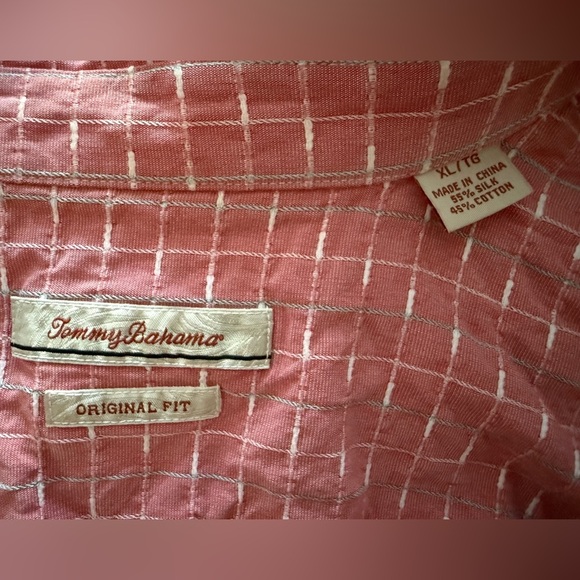TOMMY BAHAMA Pink Aloha Hawaiian Collared Shirt Original Fit Men XL - Picture 5 of 5